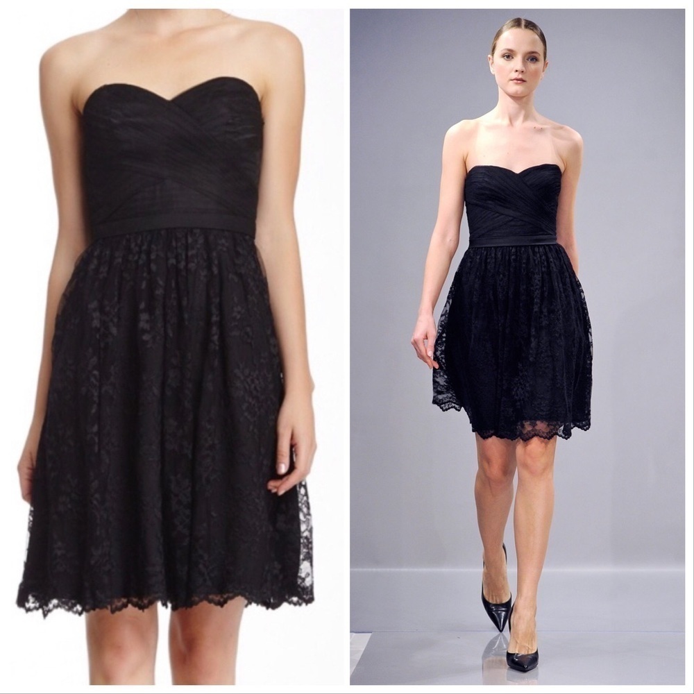 ML Monique Lhuillier Short Black Evening Dress - 2